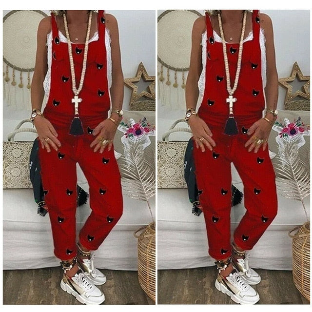 2019 Fashion Women's Casual Loose Jumpsuit Dungarees Playsuit Strappy Baggy Romper Loose Long Pant Trousers Overalls