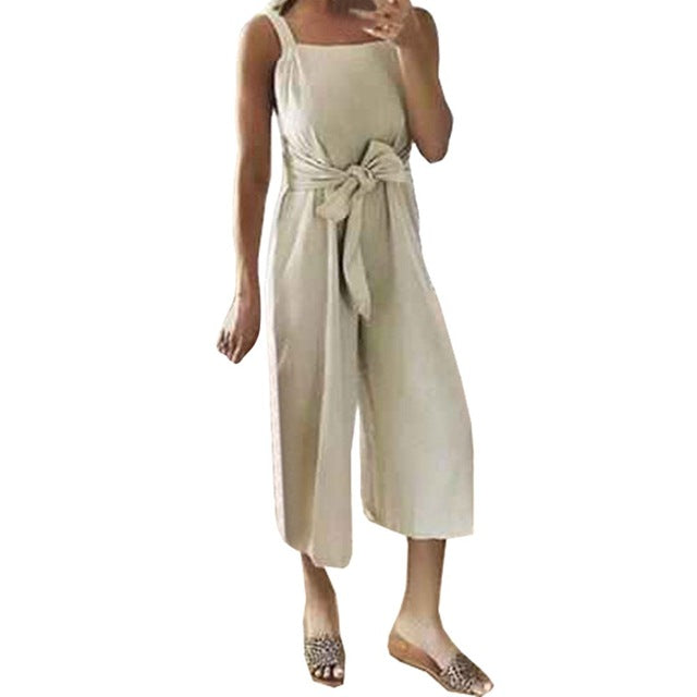 Womail bodysuit Women Summer Casual Shoulder-Strap Sashes Bow Lace-up Sweet Nine's Jumpsuit Playsuit fashion 2019 dropship M5