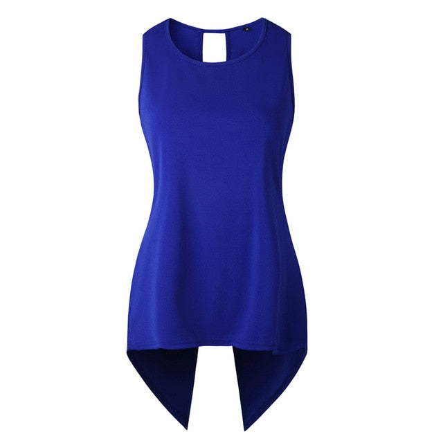 Fashion Woman Blouses 2019 Cross Irregular Blouses Woman 2019 Female Shirt Womens Tops and Blouses Women Elegant Sleeveless Top