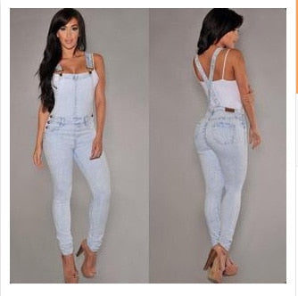 Fashion Women Denim Jumpsuit Ladies Spring Fashion Loose Jeans Rompers Female Casual Plus Size Overall Playsuit With Pocket 9591